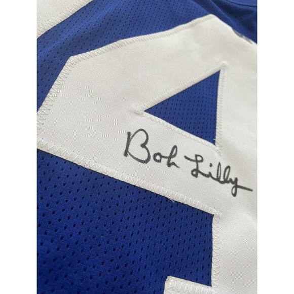 BOB LILLY HOF '80 Autographed Blue Jersey Mr. Cowboy Dallas Cowboys Beckett COA - Picture 4 of 12
